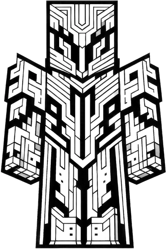 malvorlage-roboter-geometrisches-muster