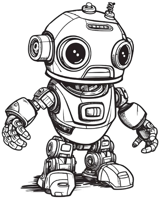 malvorlage-roboter-mit-grossen-augen-und-mechanischen-details