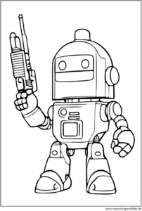 malvorlage-roboter-mit-laserpistole