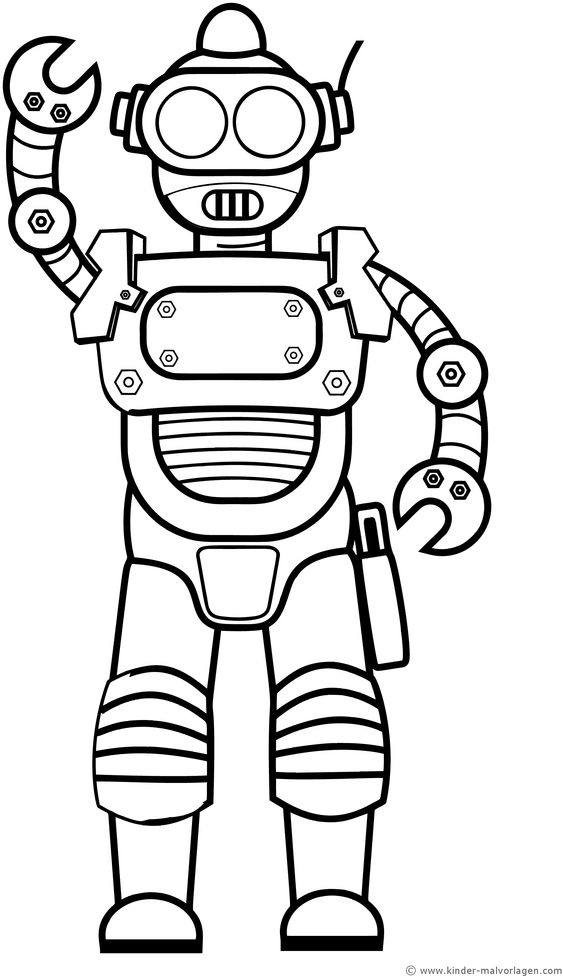 malvorlage-roboter-winkt