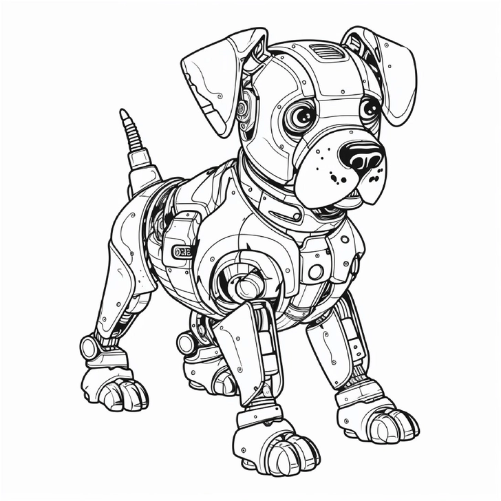 malvorlage-roboterhund-ausmalen