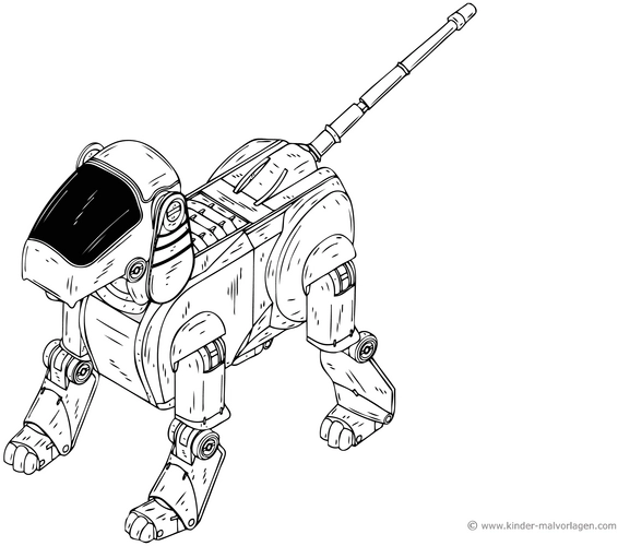 malvorlage-roboterhund-ausmalen