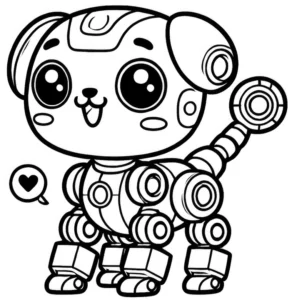 malvorlage-roboterhund-mit-herzsymbol