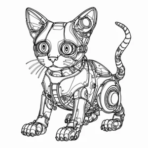 malvorlage-roboterkatze-mit-futuristischen-details
