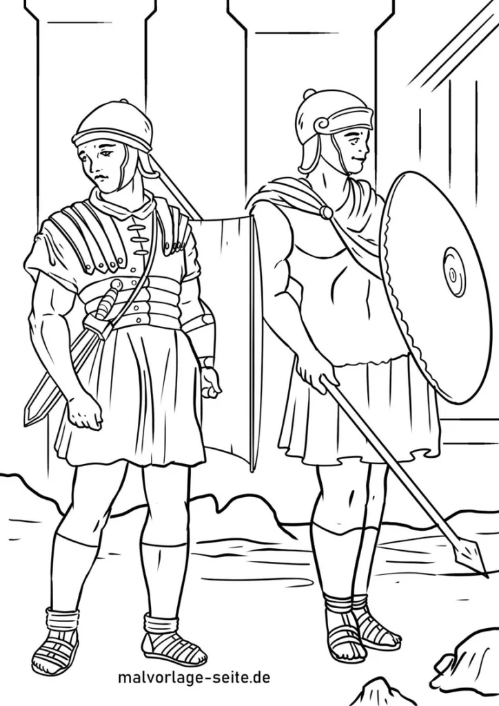 malvorlage-roemische-soldaten-ausmalen