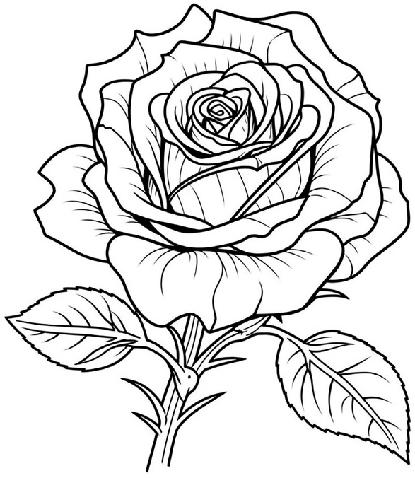 malvorlage-rose-blumen-ausmalbild