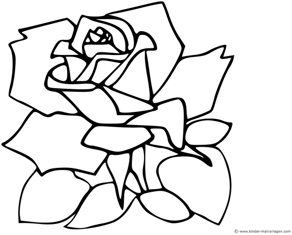 malvorlage-rose-kreatives-ausmalen