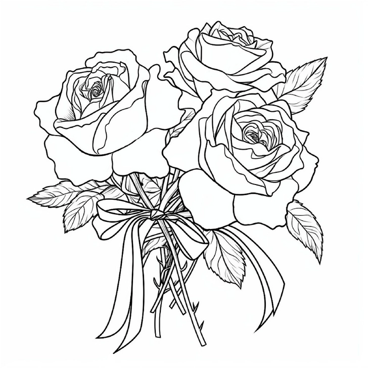 malvorlage-rosen-mit-schleife