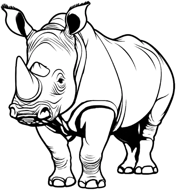 malvorlage-ruhiges-nashorn-ausmalen