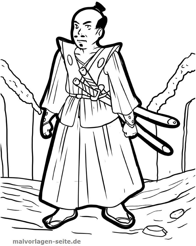 malvorlage-samurai-kreativ-ausmalen
