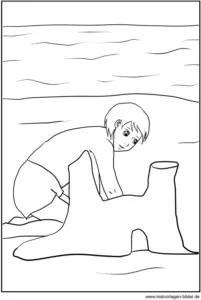 malvorlage-sandburg-am-strand-ausmalen