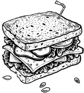 malvorlage-sandwich-mit-frischen-zutaten