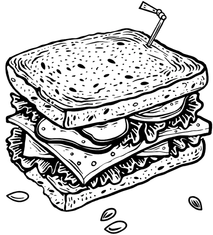 malvorlage-sandwich-mit-frischen-zutaten