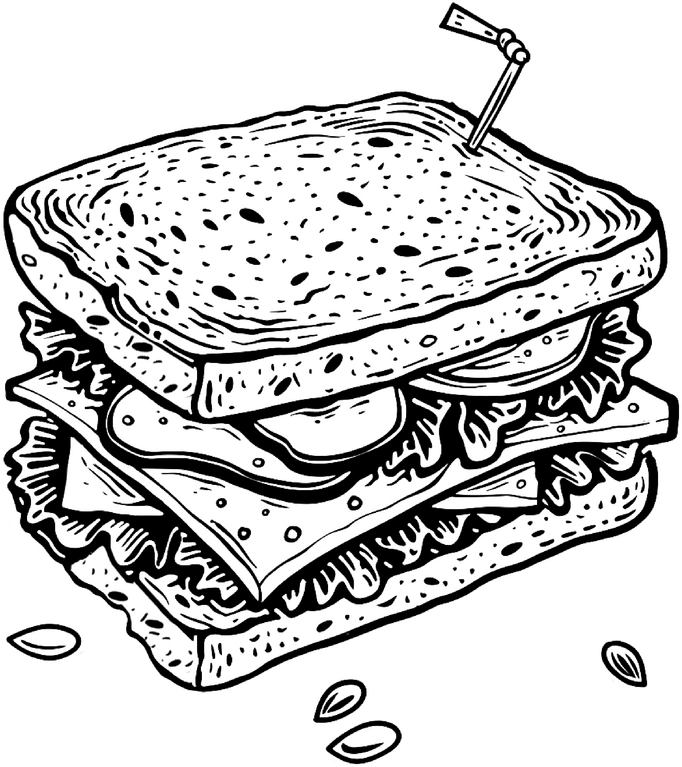 malvorlage-sandwich-mit-zutaten