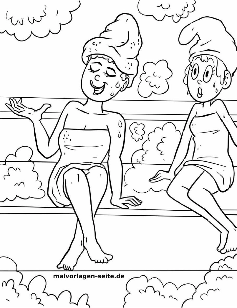 malvorlage-sauna-mit-frauen-und-dampf