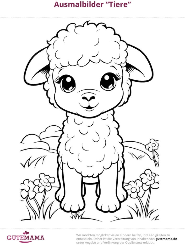 malvorlage-schaf-in-der-wiese