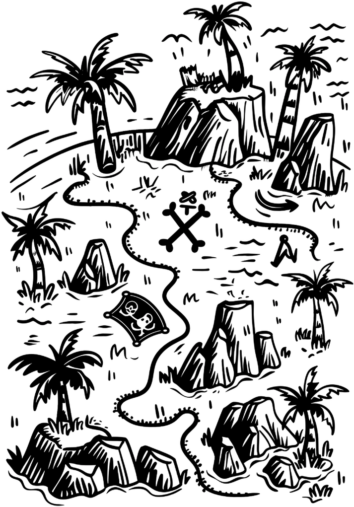 malvorlage-schatzkarte-fuer-kreative-ausmalabenteuer