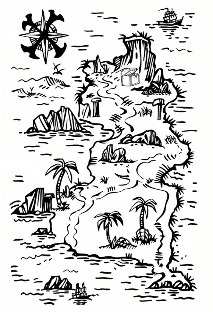malvorlage-schatzkarte-mit-piratenmotiven