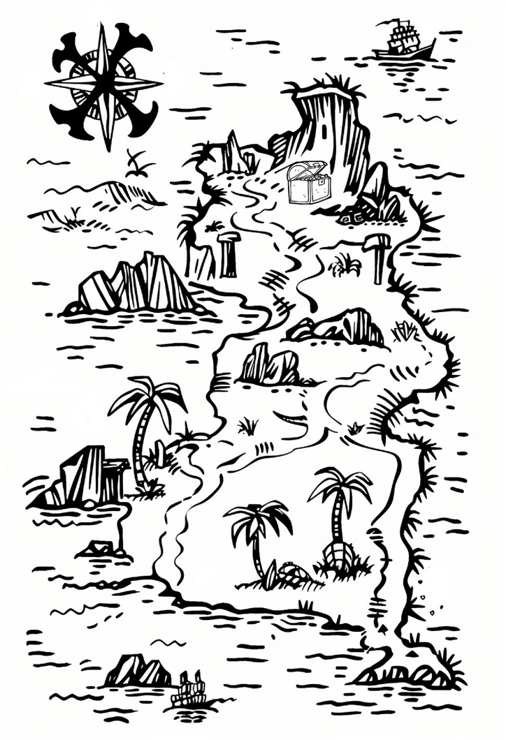 malvorlage-schatzkarte-mit-piratenmotiven