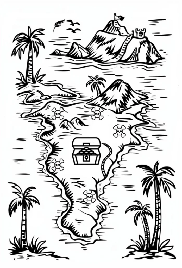 malvorlage-schatzkarte-piraten-motive