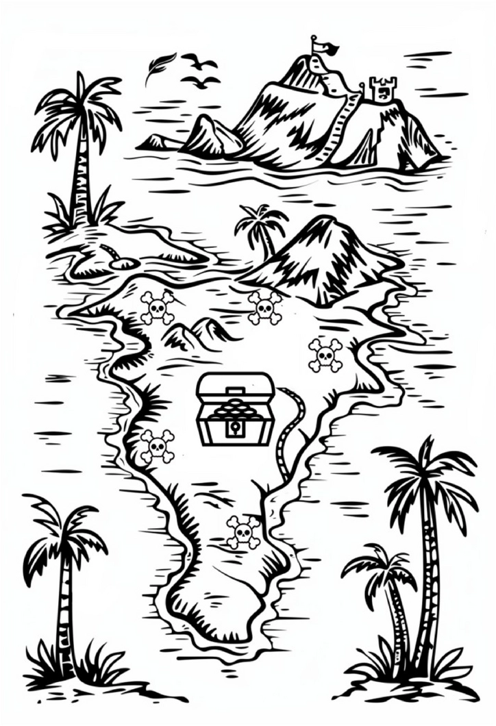 malvorlage-schatzkarte-piraten-motive