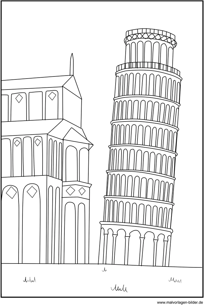 malvorlage-schiefer-turm-von-pisa