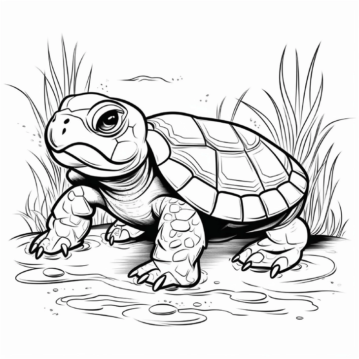 malvorlage-schildkroete-im-naturraum