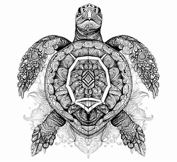 malvorlage-schildkroete-mit-mandala-mustern