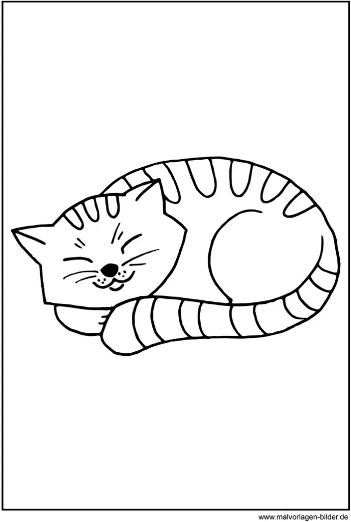 malvorlage-schlafende-katze