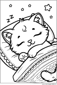 malvorlage-schlafende-katze-ausmalen