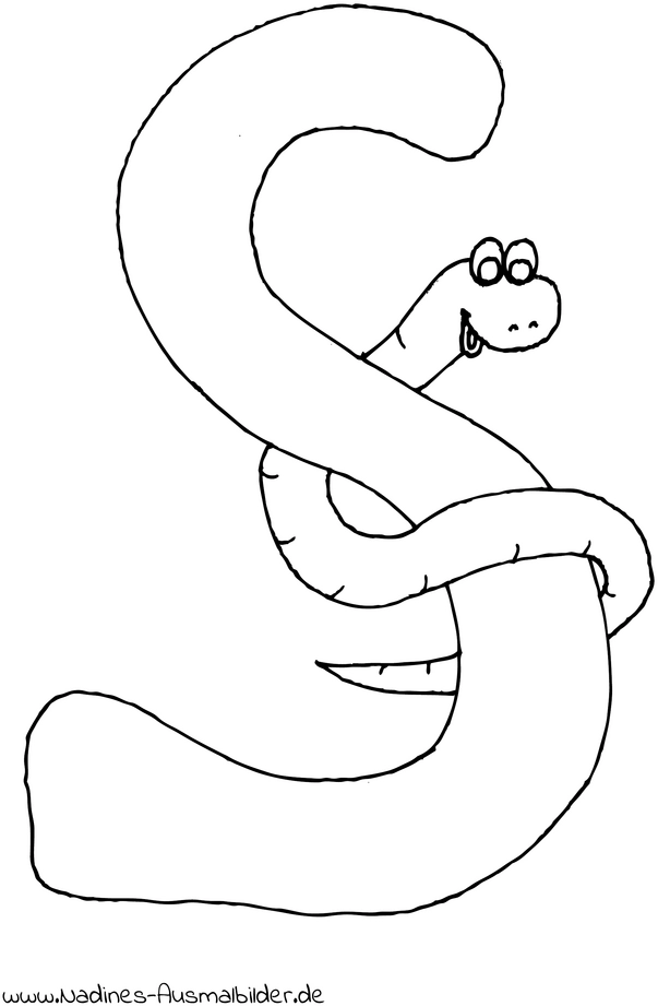 malvorlage-schlange-buchstabe-s
