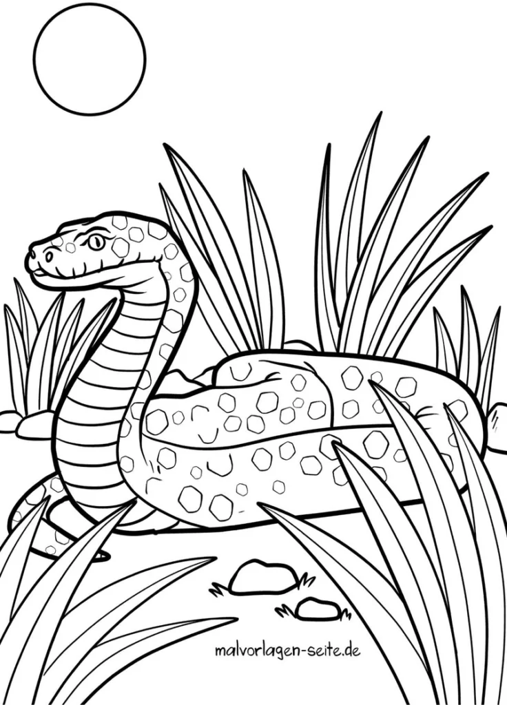 malvorlage-schlange-in-der-natur