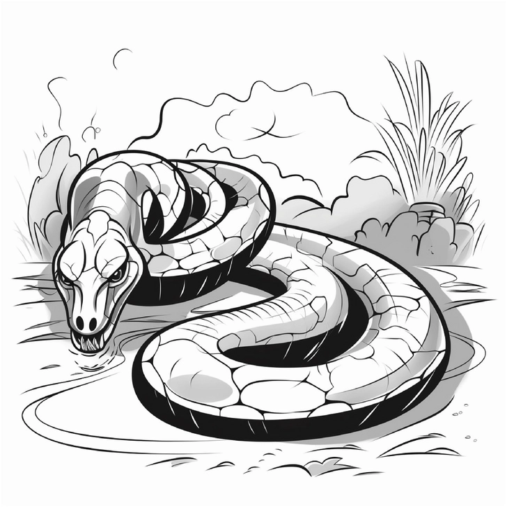 malvorlage-schlange-in-der-natur