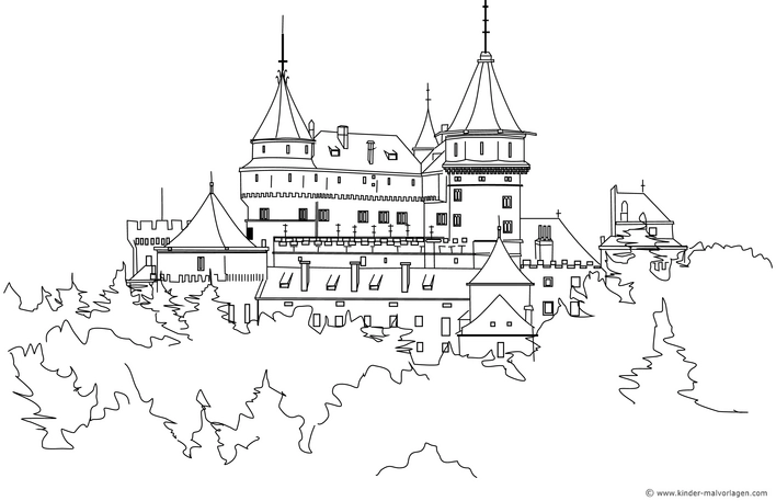 malvorlage-schloss-im-wald