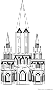 malvorlage-schloss-mit-hohen-tuern-und-kunstvollen-details