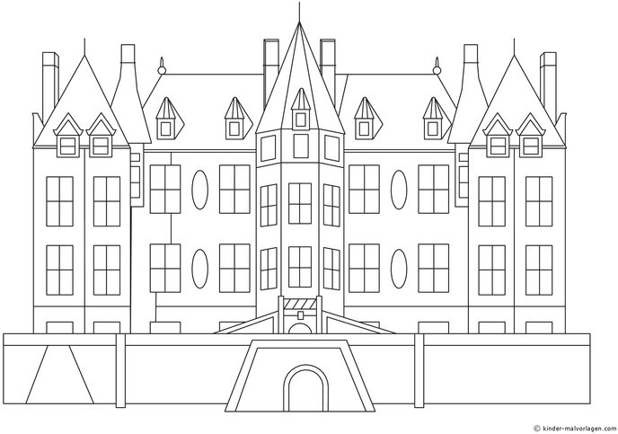 malvorlage-schloss-mit-tuerme-und-fenstern