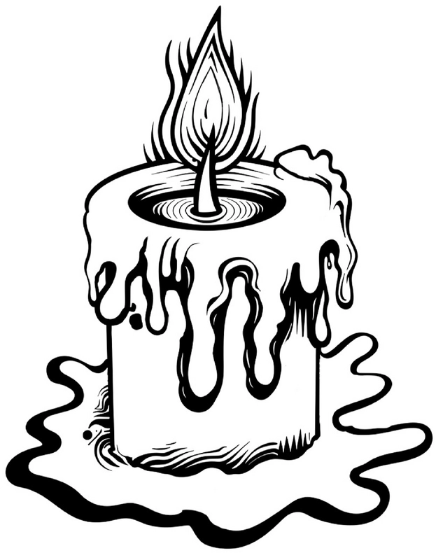malvorlage-schmelzende-kerze-mit-flamme