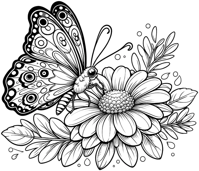 malvorlage-schmetterling-blume