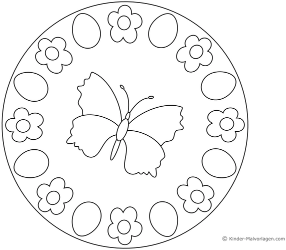 malvorlage-schmetterling-blumen-eier