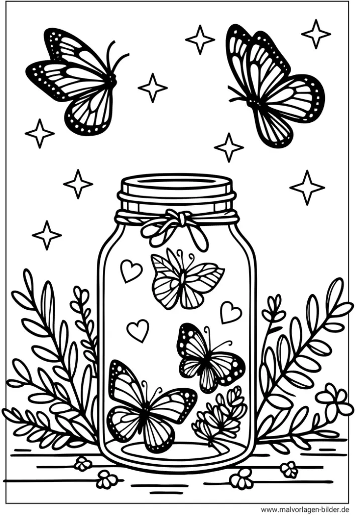 malvorlage-schmetterling-im-glas