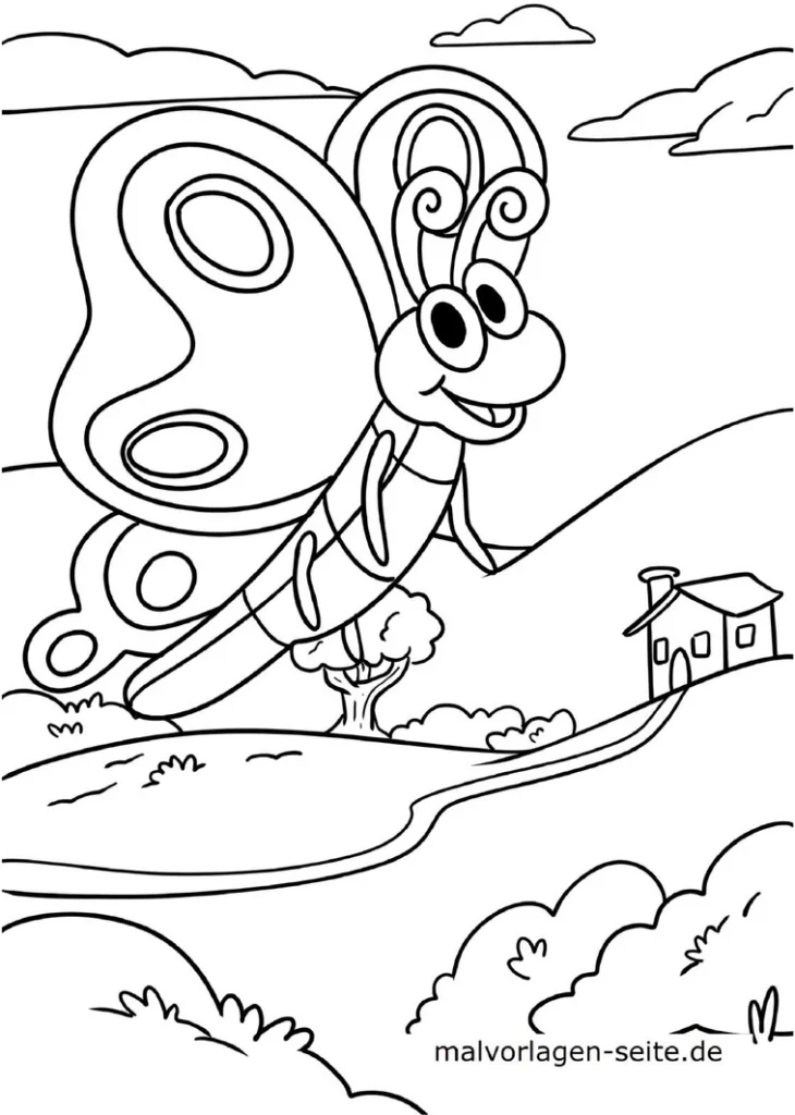 malvorlage-schmetterling-in-der-natur