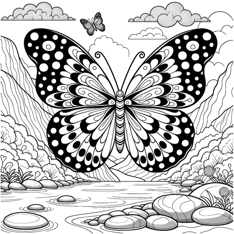 malvorlage-schmetterling-in-natur-und-details