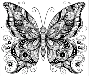 malvorlage-schmetterling-mit-geometrischen-mustern