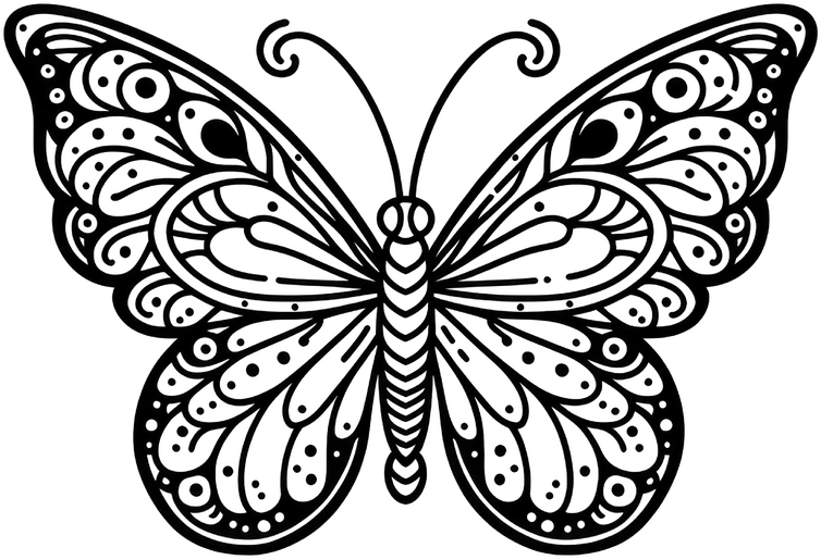 malvorlage-schmetterling-mit-kunstvollen-mustern
