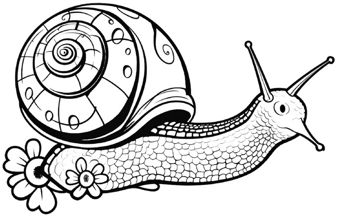 malvorlage-schnecke-mit-blumen