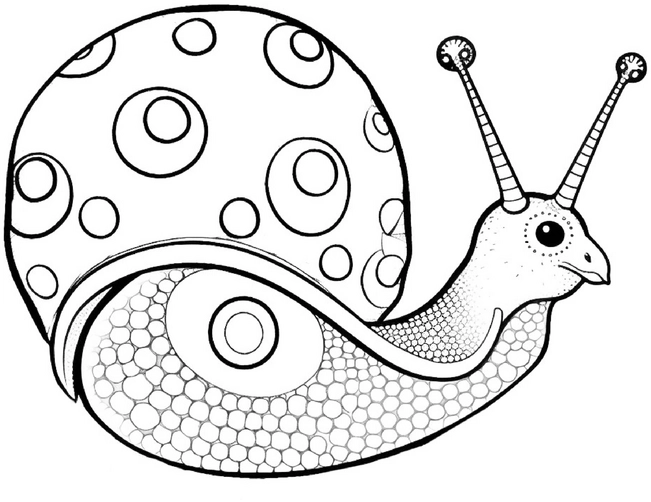 malvorlage-schnecke-mit-geometrischen-mustern