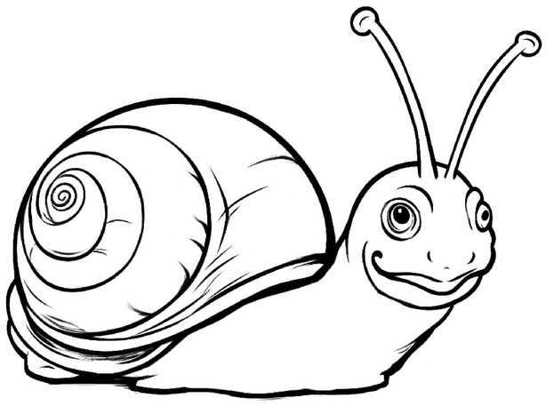 malvorlage-schnecke-mit-laechelndem-gesicht-und-spiralschale