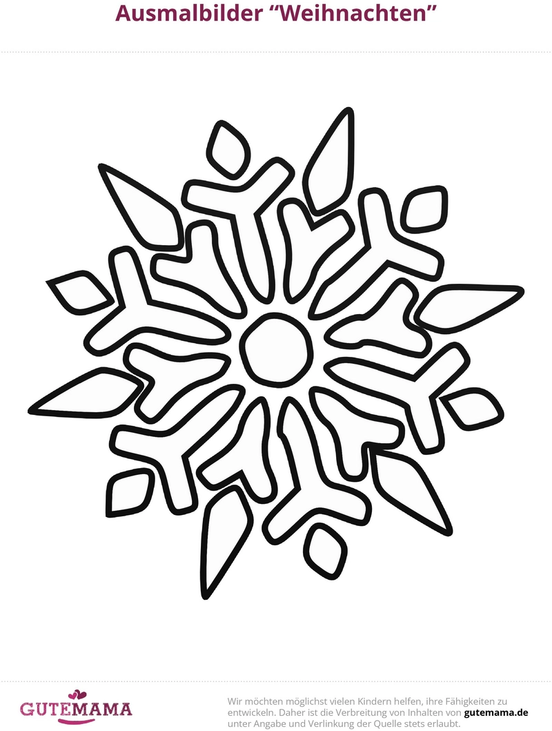 malvorlage-schneeflocke-menschen-blaetter-weihnachten