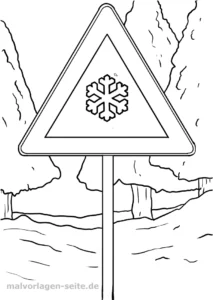 malvorlage-schneeflocken-verkehrsschild