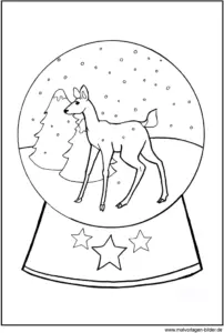 malvorlage-schneekugel-mit-einem-kleinen-reh